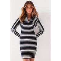 Tommy Jeans Stripe Zip Knitted Dress - Navy