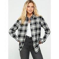 Tommy Jeans Women/'s Tjw Rlx Tartan Check Shirt Ext Dw0dw18878 L/S Shirt, White (Winter Check), S