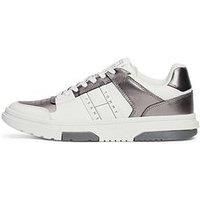 Tommy Jeans the brooklyn metallic trainers in white & silver