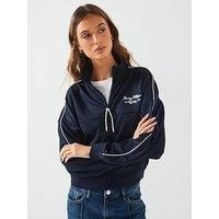 Tommy Hilfiger Script Logo Zip Through Hoodie - Navy