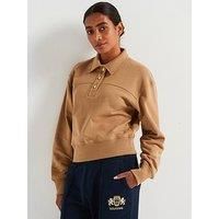 Tommy Hilfiger Button Detail Polo Sweatshirt - Brown