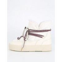 Tommy Hilfiger Monogram Faux Fur Snowboot - White