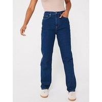 Calvin Klein Jeans High Rise Straight Leg Jean - Blue