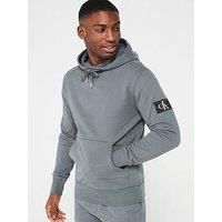 Calvin Klein Jeans Men/'s Badge Hoodie, Grey (Endless Grey), S