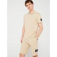 Calvin Klein Jeans Sleeve Badge Polo Shirt - Beige