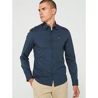 Calvin Klein Poplin Stretch Slim Fit Shirt - Dark Blue