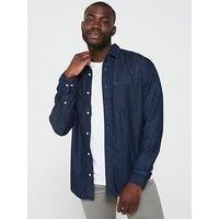 Calvin Klein Chambray Lightweight Denim Shirt - Dark Wash