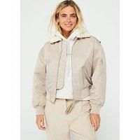 Calvin Klein Jeans Satin Aviator Jacket - Beige