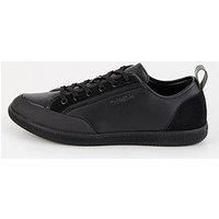 Calvin Klein Low Top Patent Trim Lace Up Sneakers - Black