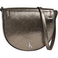 Calvin Klein Jeans Monogram Saddle Crossbody Bag - Silver