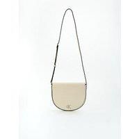 Calvin Klein Jeans Monogram Saddle Crossbody Bag - White