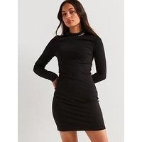 Calvin Klein Jeans Logo Elastic Milano Mini Dress - Black