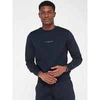 Tommy Hilfiger Logo Tipped Crew Neck Sweatshirt - Navy