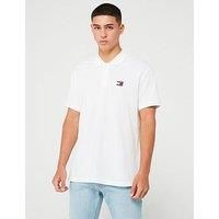 Tommy Jeans Regular Fit Badge Polo Shirt - White