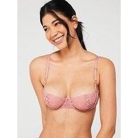 Tommy Hilfiger Lace Balconette Bra - Pink