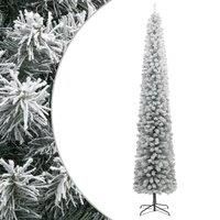 Vidaxl Slim Christmas Tree With Stand And Flocked Snow 300 Cm Pvc