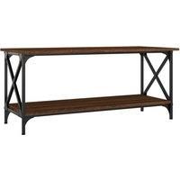 vidaXL Coffee Table in Brown Oak - Engineered Wood and Iron Construction - Durable with Open Shelf - Modern Living Room Furniture