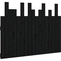 vidaXL Wall Headboard Black 108x3x80 cm Solid Wood Pine