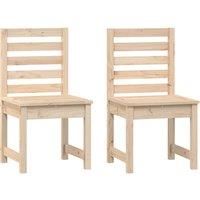 vidaXL Solid Pinewood Garden Chairs - Set of 2, 40.5x48x91.5 cm, Rustic Look, Weather-Resistant, Indoor and Outdoor Use, Easy Assembly, Load Capacity 110 kg Per Seat