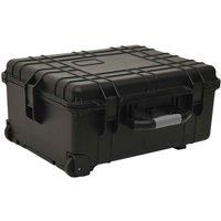 Wheeled Flight Case Tool Box Tool Storage Protective Hard Case Black PP vidaXL