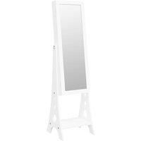 Mirror Jewellery Cabinet with LED Lights Free Standing Black vidaXL