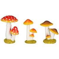 House of Seasons Mushroom Decoration Assorted, Red