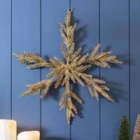 House of Seasons Gold Glitter Snowflake Decoration, Gold