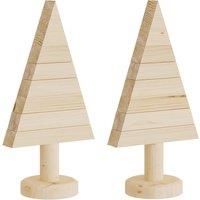 Wooden Christmas Trees Xmas Tree 2 pcs for Decoration Solid Wood Pine vidaXL