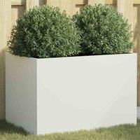 vidaXL Planter White 62x40x39 cm Cold-rolled Steel