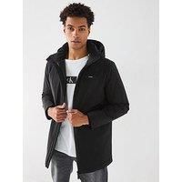 Calvin Klein Technical Midi Length Jacket - Black