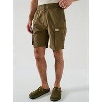 Calvin Klein Men’s Washed Cargo Shorts with Elasticated Waistband, Beige (Stone Gray), 30W