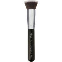 Nanshy Kabuki Flat Top Foundation Brush for Liquid Makeup - Flawless Foundation Blending Brush F01 - Buffing Buffer Face Make up Brush (Black/Chrome, Full Size)