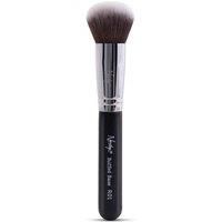 Nanshy Kabuki Foundation Brush for Liquid Makeup - Round Buffer Brush - Buffed Base R01 - Expert face for Buffing & Blending - (Black/Chrome, Full Size)