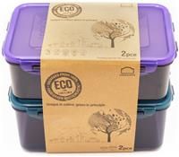 Lock & Lock HPL817HS2RCL Eco Friendly Food Storage Container Set, BPA Free, Dishwasher and Freezer Safe, Polypropylene, Random, 1.4l and 1l, Set of 2