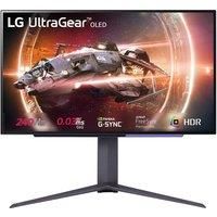 LG UltraGear OLED Gaming Monitor 27GS95QE, 27 inch, 1440p, 240Hz, 0.03ms Response Time, HDR 10, NVIDIA G-Sync & AMD FreeSync compatible, Smart Energy Saving, DisplayPort, HDMI