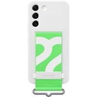 Samsung Silicone Cover with Strap for Galaxy S22 - White