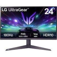 LG UltraGear Gaming Monitor 24GS50F, 24 Inch, 1080p, 180Hz, 5ms Response Time, HDR 10, AMD FreeSync compatible, Smart Energy Saving, Displayport, HDMI