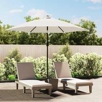 LED Cantilever Umbrella 3 m Sand White