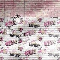 Noordwand Urban Friends & Coffee Wallpaper Bricks Pink and White