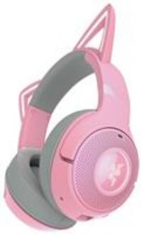 Razer Kraken Kitty V2 BT - Wireless Bluetooth RGB Headset with Kitty Ears (Bluetooth 5.2, TriForce 40 mm Drivers, Integrated Beamforming Noise-cancelling Mics, Up to 40 Hrs Battery Life) Quartz Pink