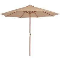 Outdoor Parasol with Wooden Pole 300 cm Taupe