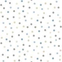 Noordwand Wallpaper Mondo baby Confetti Dots White, Blue, Grey and Beige