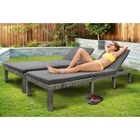 Garden Rattan Adjustable Sun Lounger - Buy 1 Or 2!