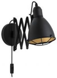 Eglo Treburley Dome Wall Light Black, Gold