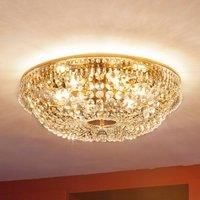 ORION Sherata Crystal Ceiling Light Round Gold 55 cm