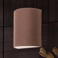 ORION Ufo wall light with a linen lampshade, brown