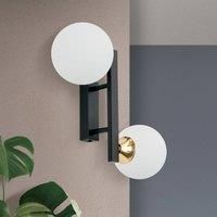 ORION Snowwhite wall light, glass globes, black