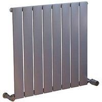 Ximax Vertirad Universal Vertical Designer radiator Silver effect (H)600 mm (W)595 mm