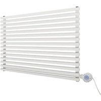 Ximax Gamba Satin White Horizontal Electric Designer Radiator, (W)900mm X (H)590mm