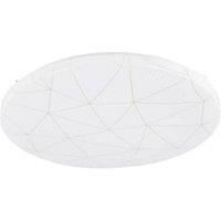 EGLO LED ceiling spot Rende, round ceiling light fitting with geometric decor, kitchen and hallway lamp made of plastic and metal in white and gold, warm white lighting, Ø 15 in